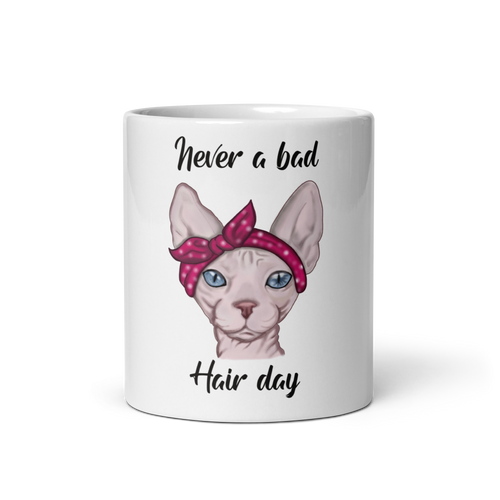NEVER A BAD HAIR DAY SPHYNX COFFEE MUG