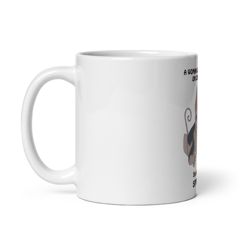 WOMAN CAN'T SURVIVE ON COFFEE ALONE COFFEE MUG