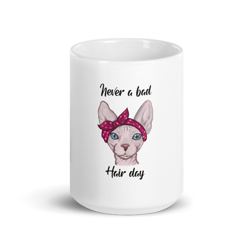 NEVER A BAD HAIR DAY SPHYNX COFFEE MUG