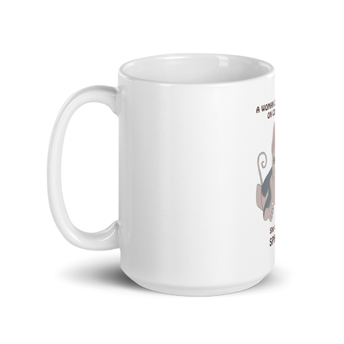 WOMAN CAN'T SURVIVE ON COFFEE ALONE COFFEE MUG