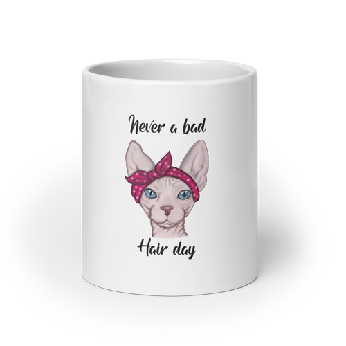 NEVER A BAD HAIR DAY SPHYNX COFFEE MUG