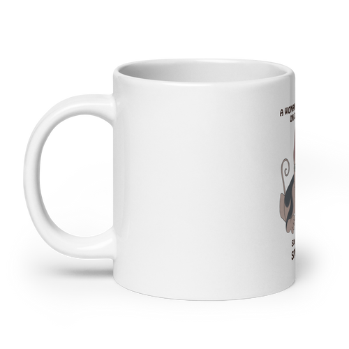 WOMAN CAN'T SURVIVE ON COFFEE ALONE COFFEE MUG