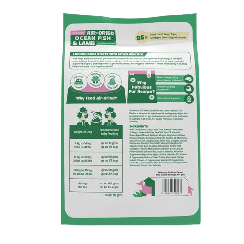Wishbone Air-Dried Ocean Fish & Lamb Recipe Dog Food - 454g
