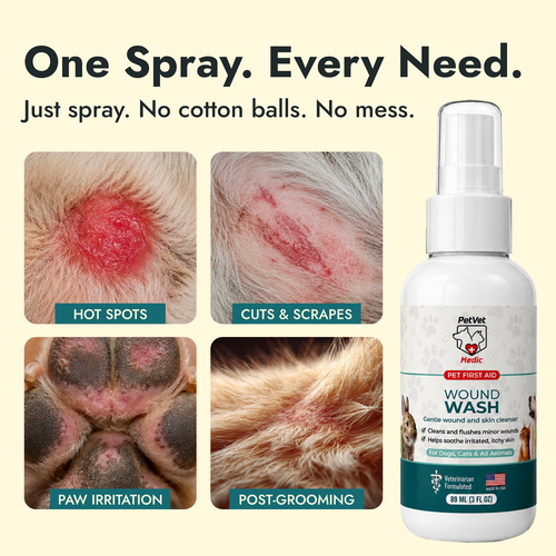 PetVet Medic® Wound Wash for Dogs, Cats & all Pets – 3 oz
