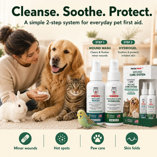 PetVet Medic® 2-Step Wound HOCL Care System for Pets – Wound Wash + Hydrogel