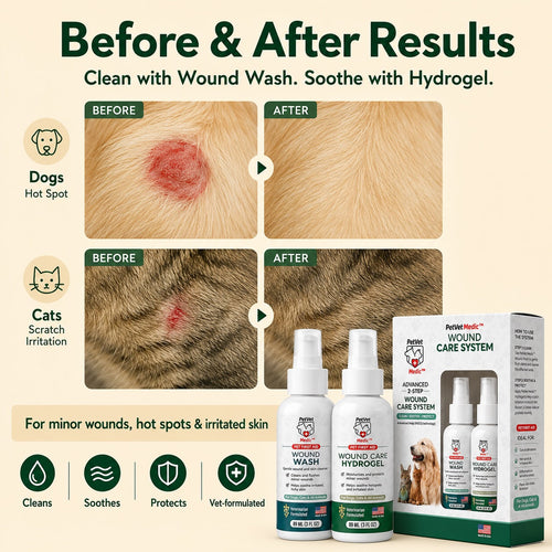 PetVet Medic® 2-Step Wound HOCL Care System for Pets – Wound Wash + Hydrogel