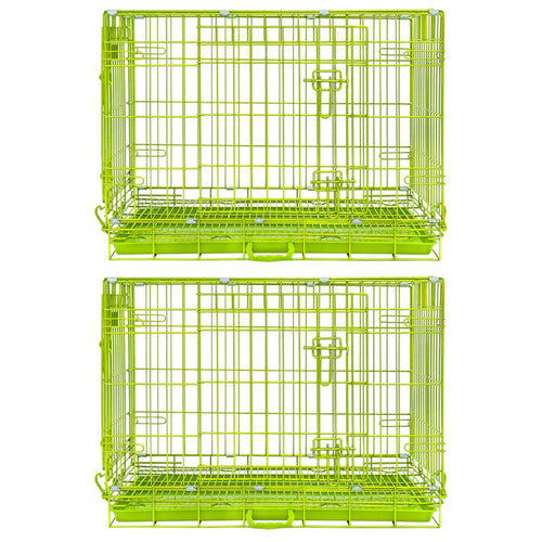 30 Collapsible Green Dog Crate GRN30