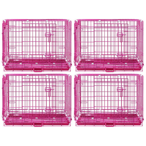 24-42 Collapsible Pink Dog Crate RED24-42