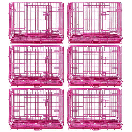 24-42 Collapsible Pink Dog Crate RED24-42
