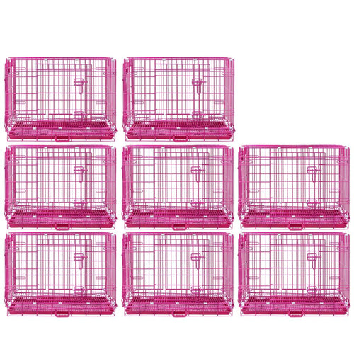 24-42 Collapsible Pink Dog Crate RED24-42